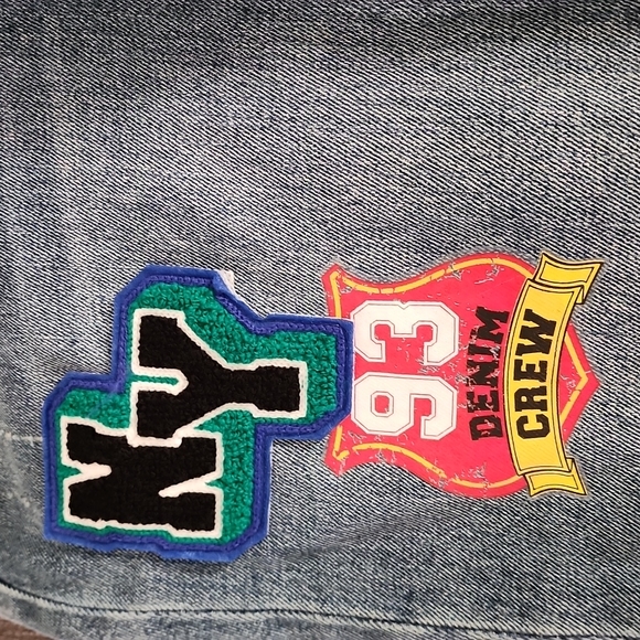 VINTAGE NO BOUNDARIES Y2K High Waisted Mom Jeans Juniors Size 9 Waist 29 Patches - Picture 9 of 15